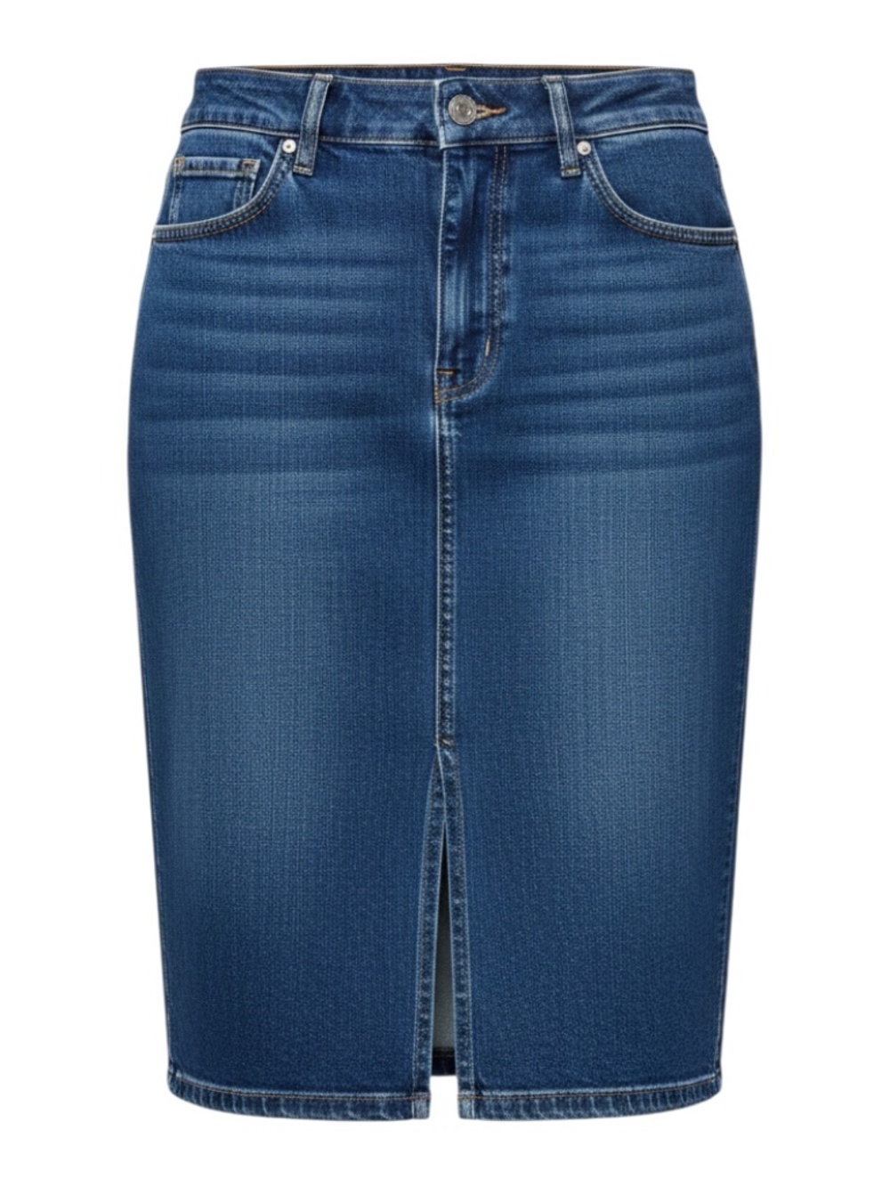 Medium Wash Denim Split Skirt - NWOT